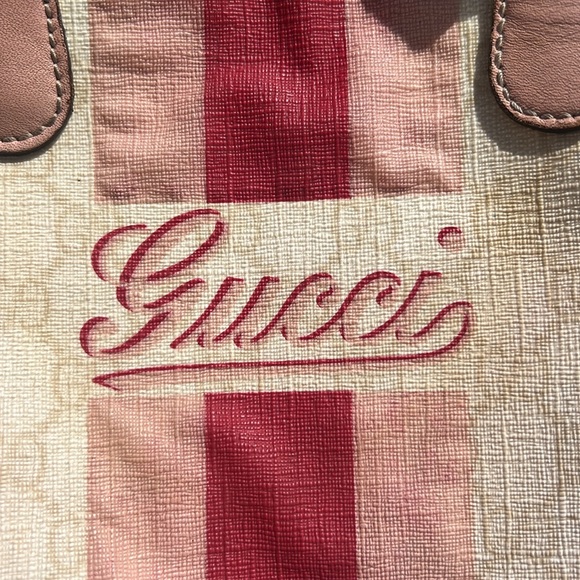 Gucci Script Web Boston Bag GG Coated Canvas.❤️ - Picture 3 of 17
